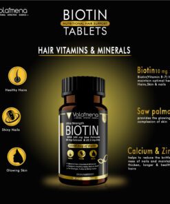 Volamena Nutrition Supplements Biotin Tablets | Biotin For hair Growth, Skin Health & Nails With Biotin 10000 mcg 60 Veg. Capsules
