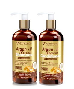 Volamena Argan Oil Hair Shampoo and Conditioner Combo To Strengthen Dry & Frizzy Hair For men & Women