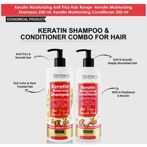 Volamena Keratin Shampoo & Conditioner Combo For Hair