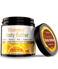 Volamena Vitamin C Body Butter For Dry Skin With Mulberry & Vitamin C | Skin Brightening & Glowing Skin | For Women & Men 100 ml