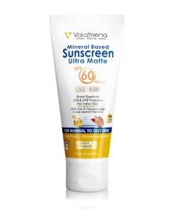 Volamena Mineral Based Sunscreen SPF 60+++ Gel Ultra Matte UVA UVB Protection For All Skin Types 100 ml