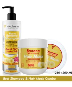 Rose & Banana Hair Shampoo 250 ml with Banana Hair Mask 200 ml Combo