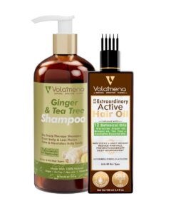 Ginger & Tea Tree Shampoo 300 ml With 12 In 1 Bhringraj Hair Oil 100 ml Combo