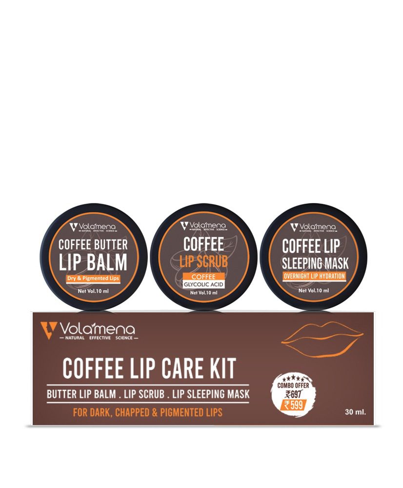 Volamena Coffee Lip Care Kit With Coffee Beads & For Dark Lips Remover to Lighten Dark lips Kit For Men & Women 30 ml