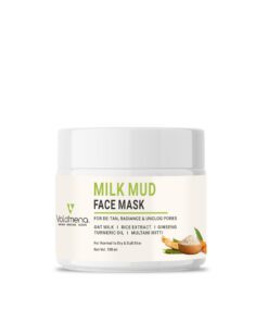Volamena Milk Mud Face Mask with Oat milk, Rice Extract, Ginseng, Turmeric Oil Brightening & Tan Removal Cream For Men & Women 100 ml