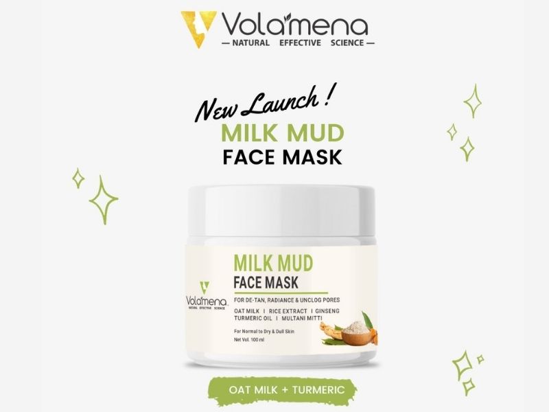 Volamena Milk Mud Face Mask with Oat milk, Rice Extract, Ginseng, Turmeric Oil 100 ml