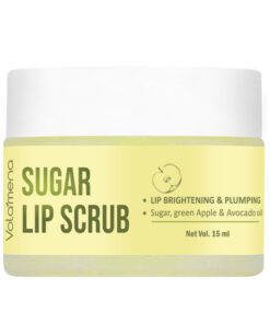 Volamena Lip Scrub with Sugar, Green Apple Extract & Avocado Oil, Lighten Dark Lips Balm For Women 15 ml
