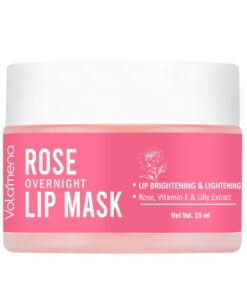 Volamena Rose & Vit-E Lip Mask For Lighten Dark to Natural Pink Lips For Women 15 ml