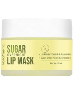 Volamena Lip Mask with Sugar, Green Apple Extract & Avocado Oil Moisturizing & Lighten Dark Lips Balm For Women 15 ml