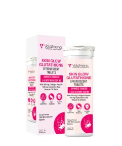 Volamena Skin Glow Japanses Sourced L Glutathione 500 mg & Collagen Peptide 500 mg 100 mg Hyaluronic Acid 10 Effervescent Tablets For Skin Lightening & Radiance For both Men & Women- Orange Flavour