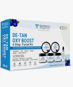 Volamena De tan Oxy Boost 6-Steps Facial Kit For Women & Men With Acai Berry & AHA’s For Even skin Tone & Tan Removal Facial Kit
