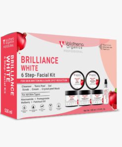 Volamena Brilliance White 6-Step Facial Kit For Women & Men With Niacinamide For Glow, Skin Whitening & Dark Spot Reduction