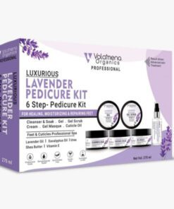 Volamena Luxurious Lavender 6-Step Pedicure Kit For Women With Lavender, Eucalyptus Oil For Soothing & Repair