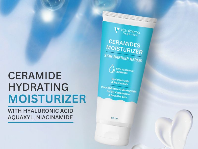 Volamena Organics Ceramides Face Moisturizer For Deep Hydration & Glowing Skin, 50ml