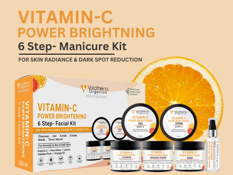 Volamena Vitamin-C Power Brightening Facial Kit with Vitamin C For Women & Men With Vitamin C & Pearl Mica For Glow & Dark Spot Reduction