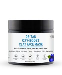 De Tan Oxy - Boost Clay Face Mask With Acai Berry & AHA’s | For Even skin Tone & Tan Removal | De tan mask For Women & Men 100 ml