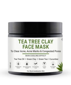 Tea Tree Clay Face Mask With Neem & Cucumber For Acne & Acne Marks | For Women & Men 100 ml