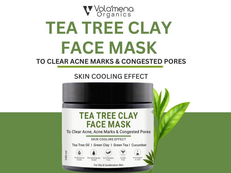 Tea Tree Clay Face Mask With Neem & Cucumber For Acne & Acne Marks | For Women & Men 100 ml