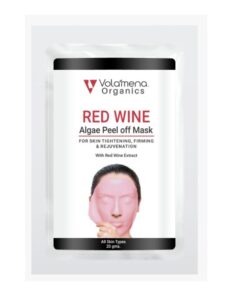 Volamena Organics Red Wine Algae Peel off Mask, With Red Wine Extract For Skin Tightening & Firming, 20 gms