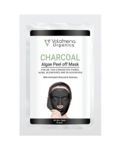 Volamena Organics Charcoal Algae Peel off Mask, With Activated Charcoal, For De-Tan, Acne & Blemishes, 20 gms