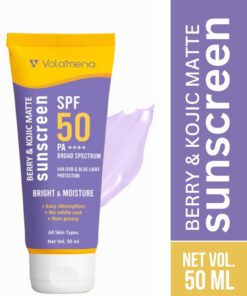 Volamena Berry & kojic Acid Purple Sunscreen SPF 50 PA+++ For Pigmentation-Free Skin UVA/B & Blue Light Protection, Anti-Pollution, No White Cast 50 ml
