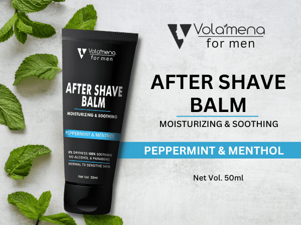 Volamena Men After Shave Balm | Peppermint & Menthol | 0% Dryness, Soothing & Cooling | 50 ml