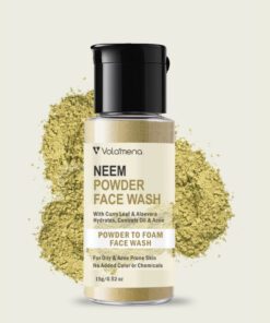 Volamena Neem Powder Face Wash for Oily & Acne Prone Skin, with Curry Leaf & Aloe vera, Natural Face wash Hydrates, Control Oil & Acne, For Women & Men