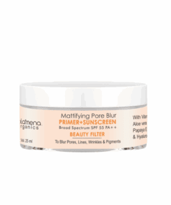 Volamena Organics Mattifying Pore Blur Primer+Sunscreen SPF 55PA++ With Hyaluronic Acid, Papaya Extract & Aloe Vera For Reduce Fine Line & Wrinkles 25ml