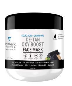 Volamena Organics De-Tan Oxy Boost Face Mask With Activated Charcoal & Clay For Tan, Brightening Skin & Even Skin Tone 500 ml